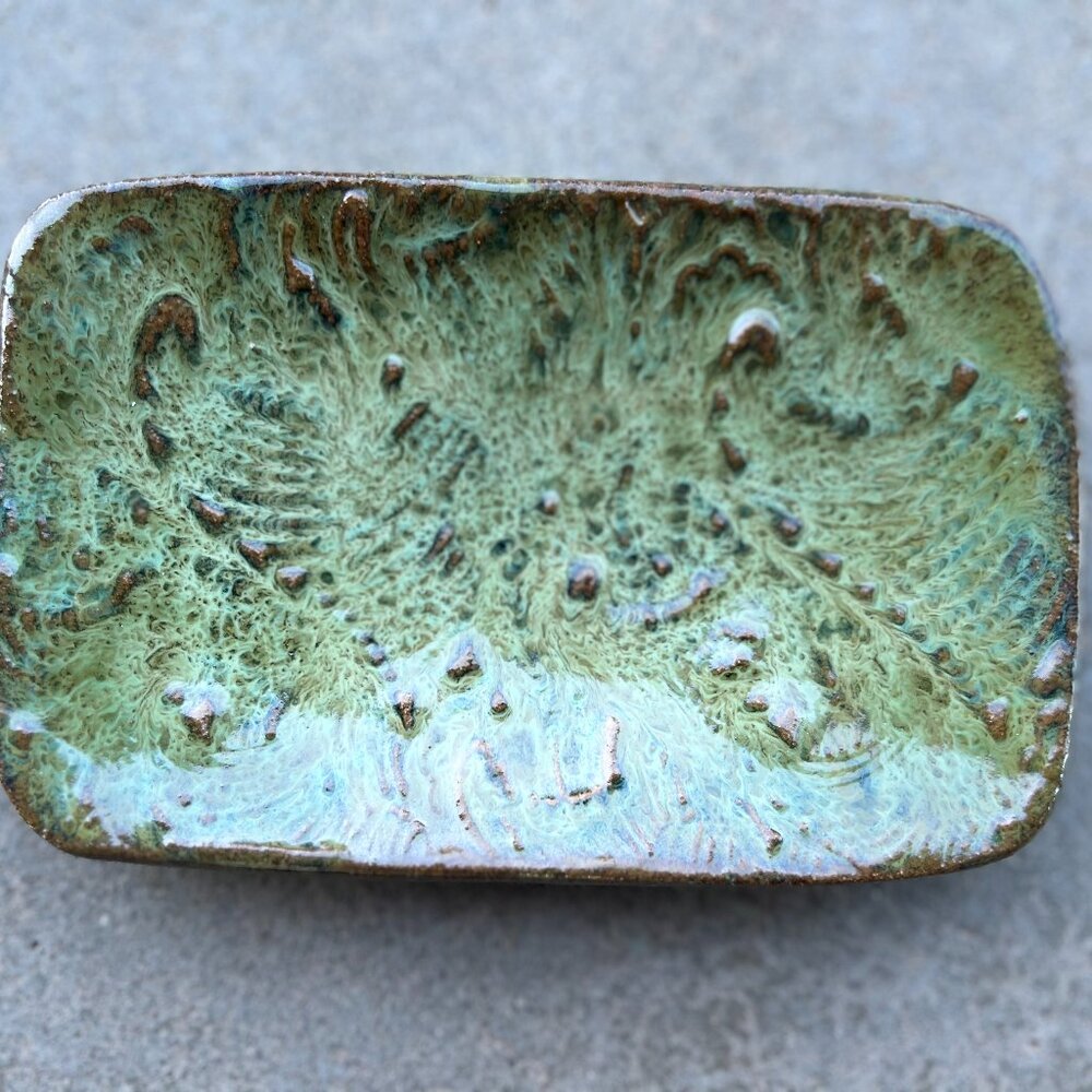 Blue or Green Handmade Soap Dish You Pick!!